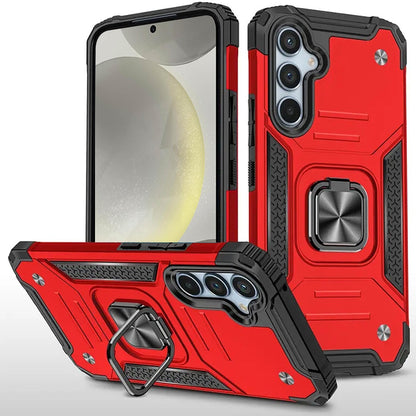 For Samsung Galaxy A37 Armor Hybrid Magnetic Stand with Ring Holder Kickstand Shockproof Heavy-Duty Durable Rugged TPU Dual Layer Case Cover