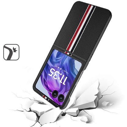 For Motorola Razr+ PLUS 2025 /2024 Velvet Fabric Vegan Leather Flip Shock Protection Premium Grip Soft Touch Durable Finish Case Cover Black