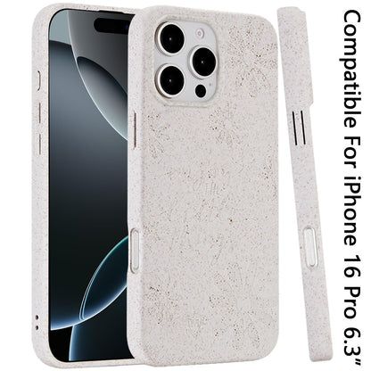 For Apple iPhone 16 Pro (6.3") Eco Friendly Bio-Degradable Design Hybrid Cases Slim Fit Soft TPU Drop Protection Rubber printed Case Cover