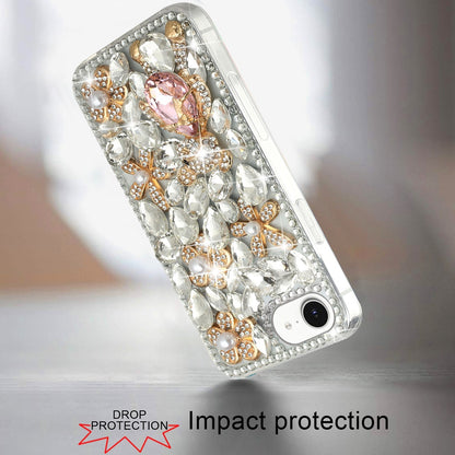 For Apple iPhone 17E /16E Bling Crystal 3D Full Diamonds Luxury Sparkle Rhinestone Hybrid Protective Case Cover