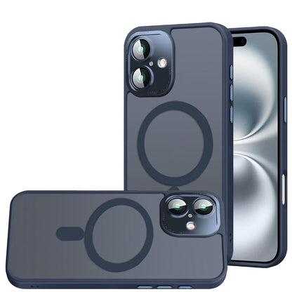 For Apple iPhone 17 (6.3") Complete Protection HQ Matte Translucent Hybrid Shockproof w/ Camera Protector Compatible with MagSafe Case Cover Blue