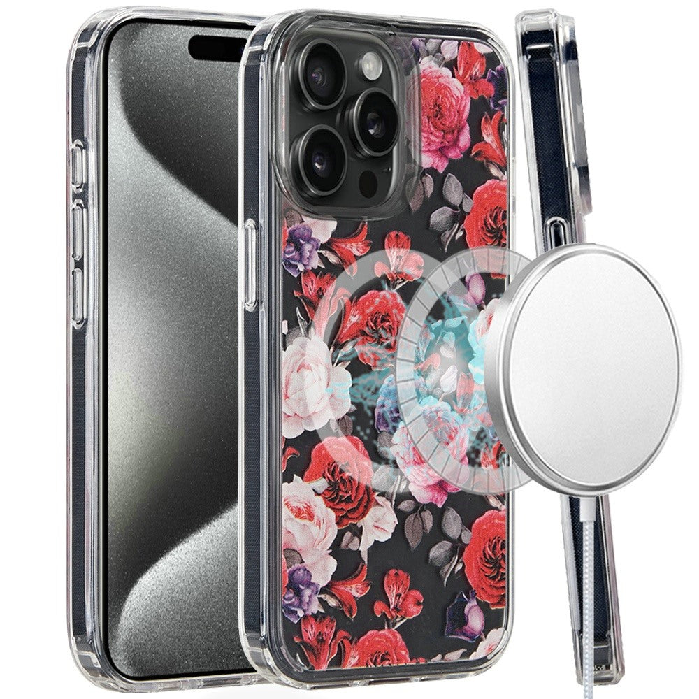 For Apple iPhone 16 (6.1") Magsafe Case Cute Pattern Design Durable Shockproof SlimTPU Hard Back [Compatible with Magsafe] Case Cover