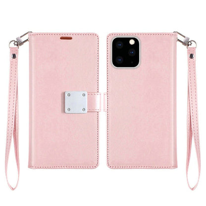For Samsung Galaxy S26+ / S26 Plus Wallet Cases PU Leather with Credit Card /ID /Cash Holder Slot Dual Flip Book Pouch, Stand and Strap Case Cover Rose Gold