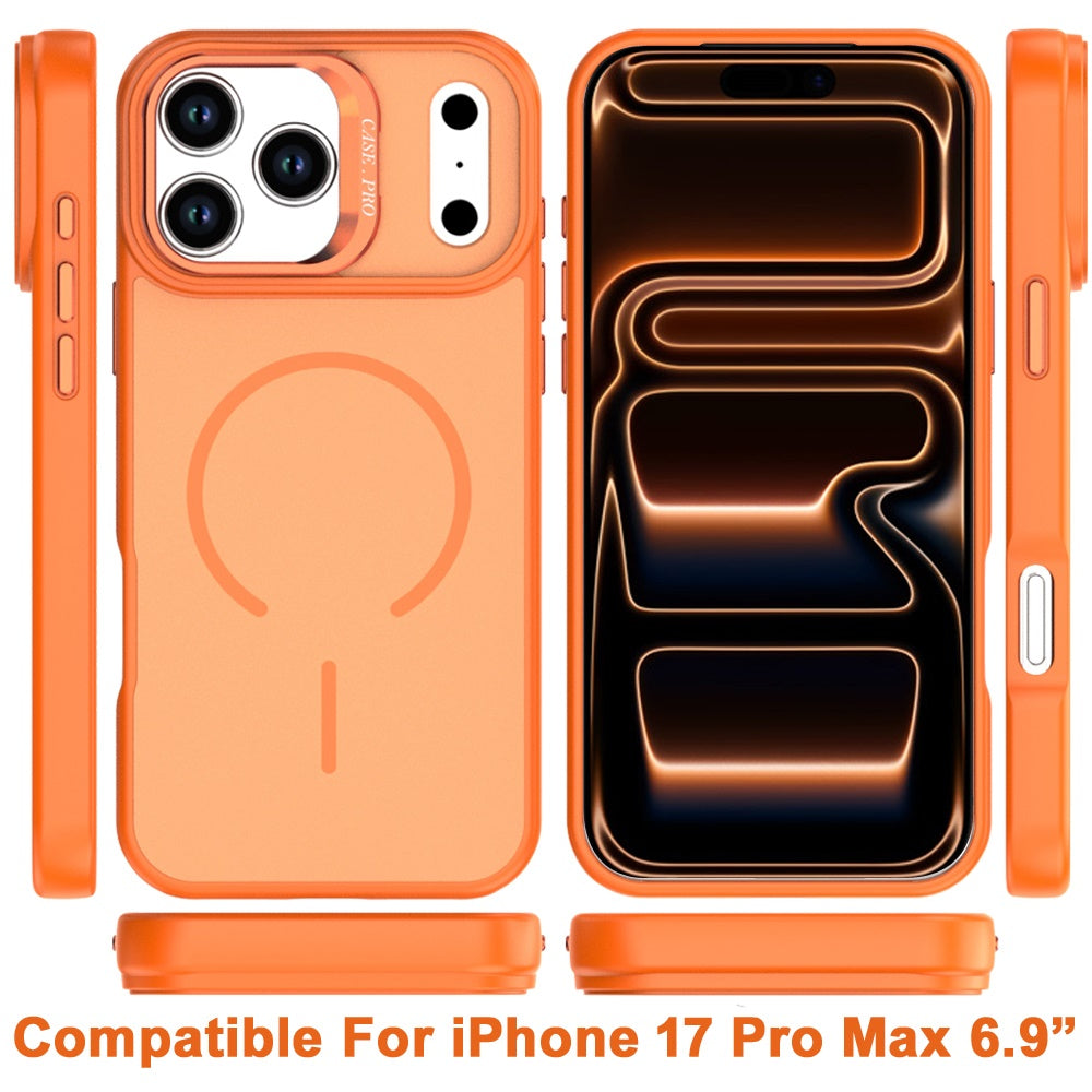For Samsung Galaxy S26 Magnetic Matte Metal Camera Stand Hybrid Drop Protection Durable Shockproof Slim Fit Design Case Cover Cosmic Orange