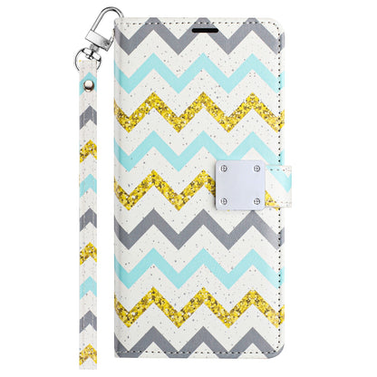For Samsung Galaxy S24+ Plus Wallet Card Holder Magnetic Closure Shock Protection Lanyard Strap Secure Storage Design Case Cover ZigZag