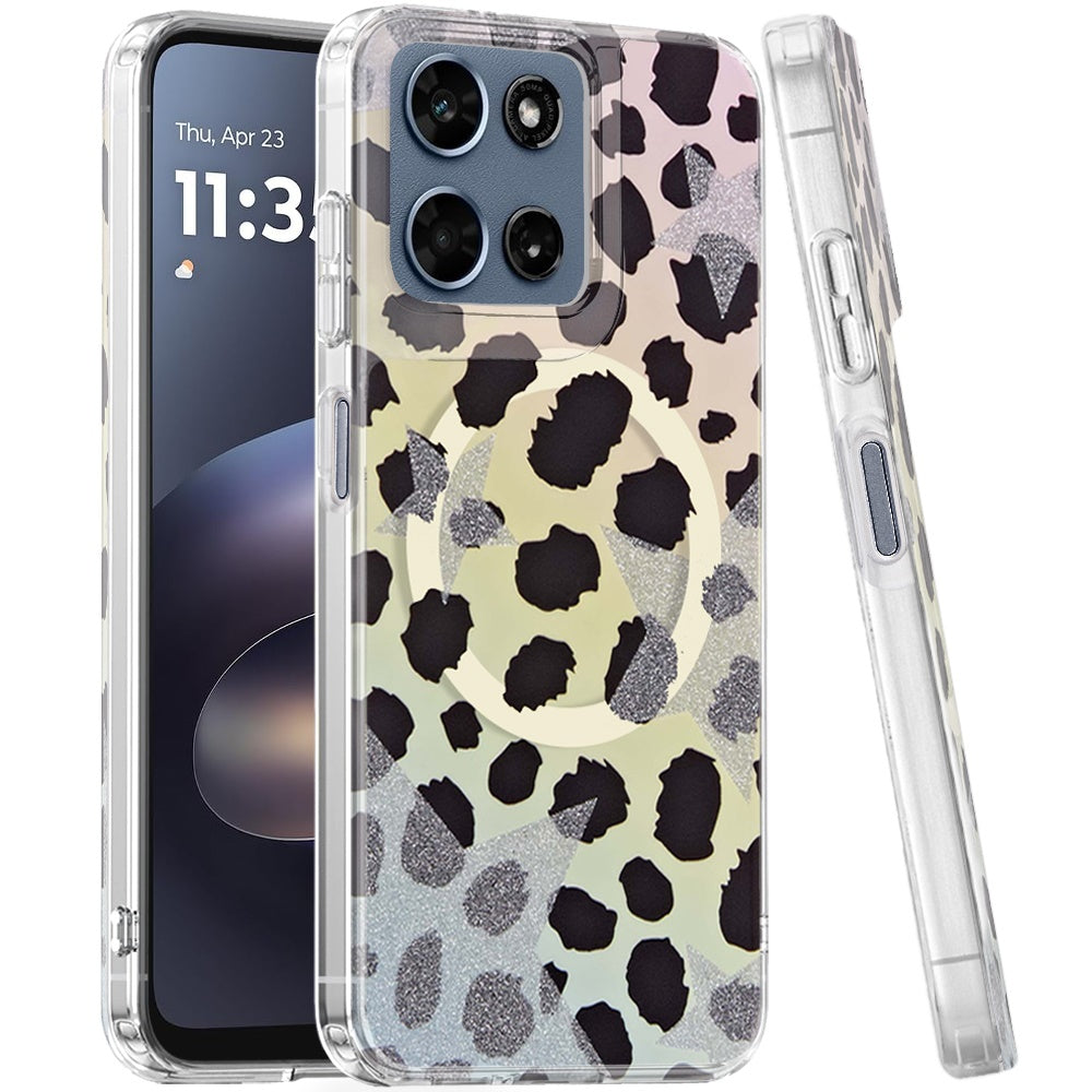 Phone Case for Motorola Moto G Play 5G 2026 Shockproof Dual Layer TPU IMD Print Rugged Anti-Slip Grip Drop Protection Scratch Resistant Slim Fit Glossy Floral Heart Aesthetic Cover