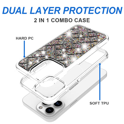 For Apple iPhone 17E /16E Bling Hybrid Shockproof Protective Design Stylish Glitter Finish Durable Grip Protection Case Cover