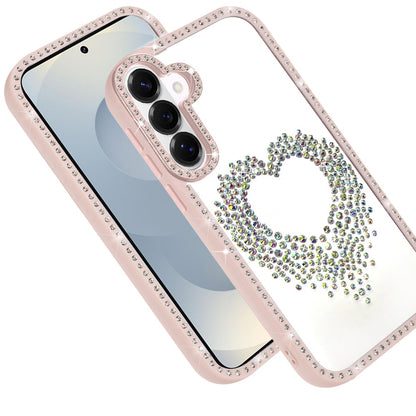 For Samsung Galaxy S26 Angel Hearts Glitter Shimmer Diamond Edge Hybrid Drop Protection Shockproof Design Case Cover