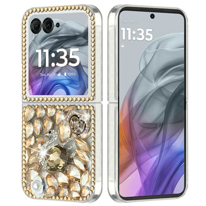 For Motorola Razr 2024 Bling Crystal 3D Full Diamonds Luxury Sparkle Glitter Rhinestone Hybrid Protective Case Cover