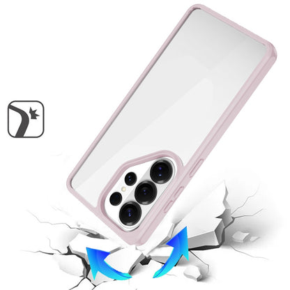 For Samsung Galaxy S26 Ultra Hybrid Transparent HQ Slim Shockproof Clear Protective Thick 2.0mm TPU Frame Case Cover Pink