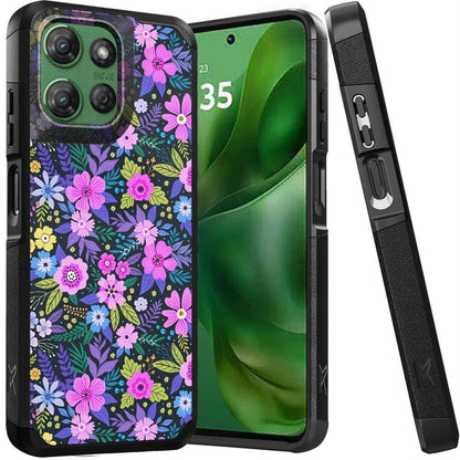 For Motorola Moto G Stylus 5G 2025 Fashion Graphic Design Hybrid 2in1 Tough Strong Hard PC TPU Frame, Magnet Mount Friendly, Shockproof Protection Case Cover Mystical Floral Boom