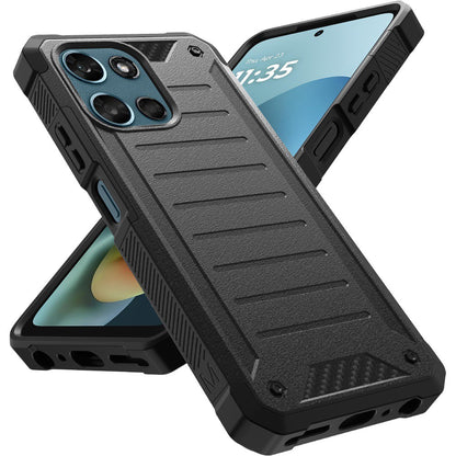 For Motorola Moto G Play 5G 2026 Tough Lined Design Hybrid Shockproof Protective Rugged TPU Hard PC with Durable Grip Case Cover