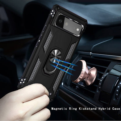 For Samsung Galaxy S21 Military Grade Heavy Duty Rugged Dual Layers Full Body Shockproof Hybrid Protection with Ring Kickstand Case Cover