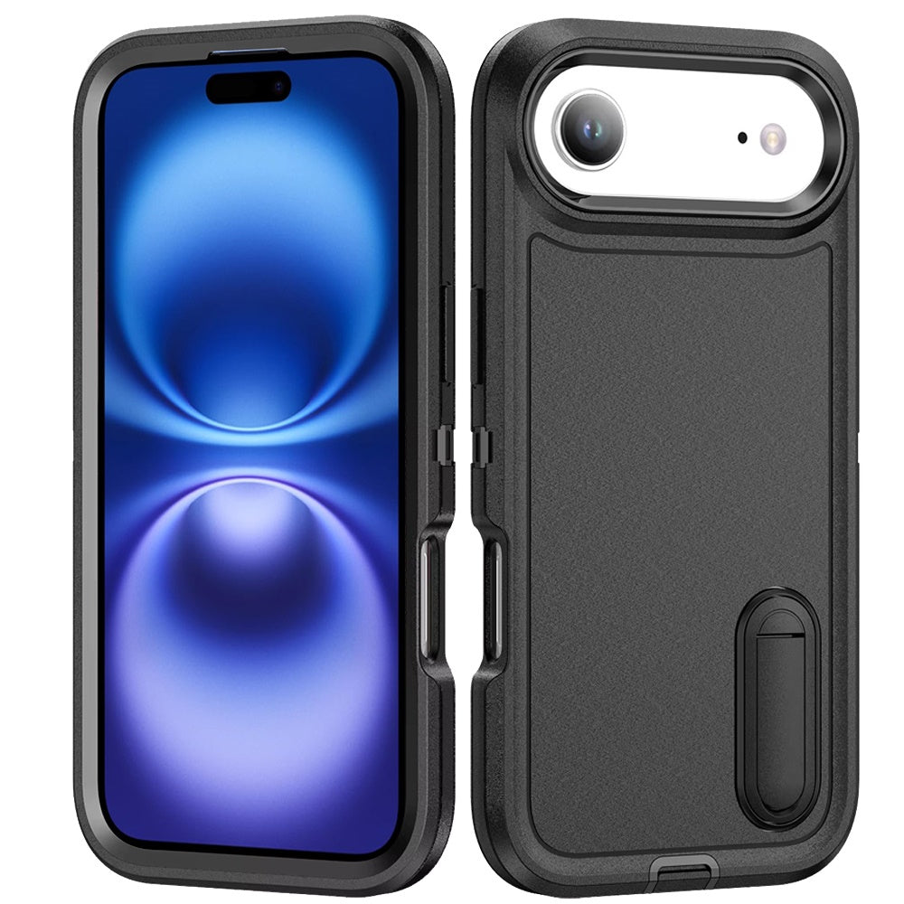 For Apple iPhone 17 AIR Hybrid 3 Layers Hard 3in1 Shockproof with Kickstand Heavy Duty Hard TPU Rubber Anti-Drop Case Cover