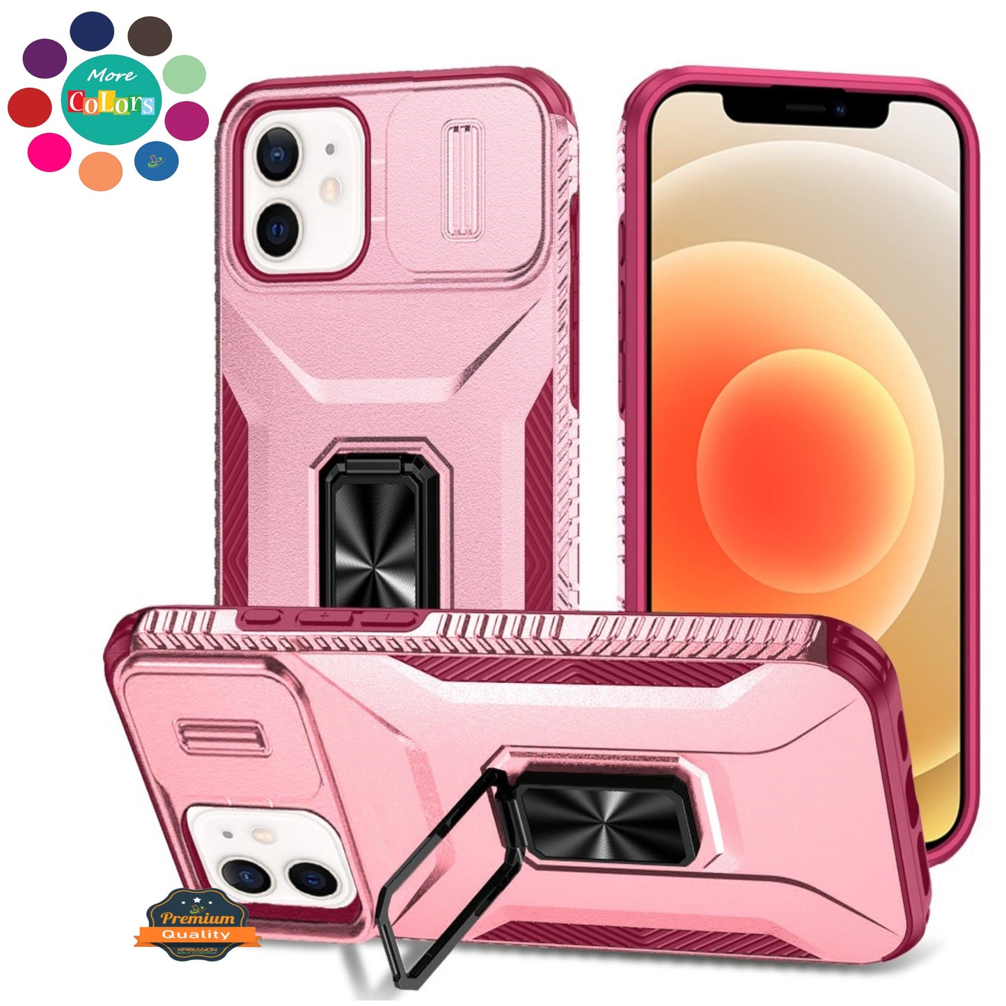 For Samsung Galaxy S26 Case, Camera Cover with Magnetic Rotation Ring Stand, Military Grade Hybrid Hard TPU Shockproof Case Cover