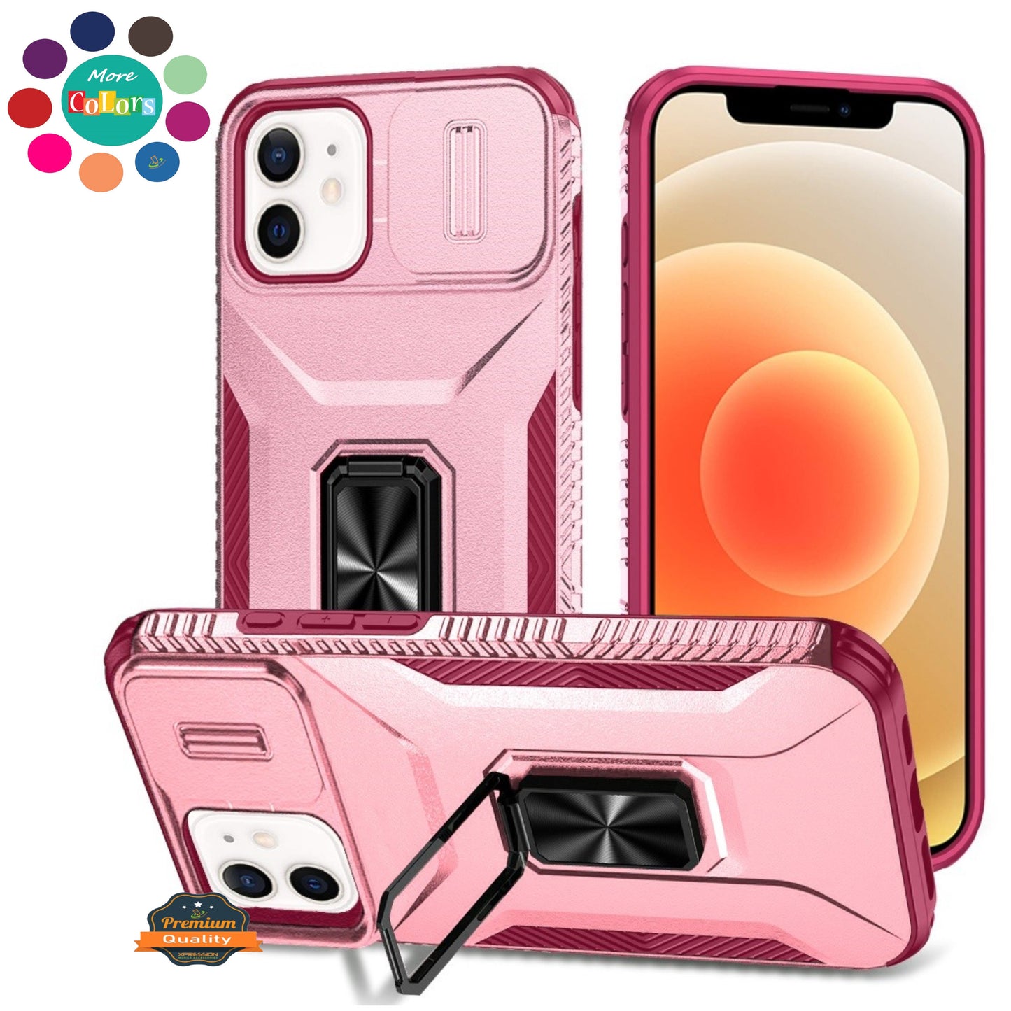 For Samsung Galaxy A15 5G Case, Camera Cover with Magnetic Rotation Ring Stand, Military Grade Hybrid Hard TPU Shockproof Case Cover