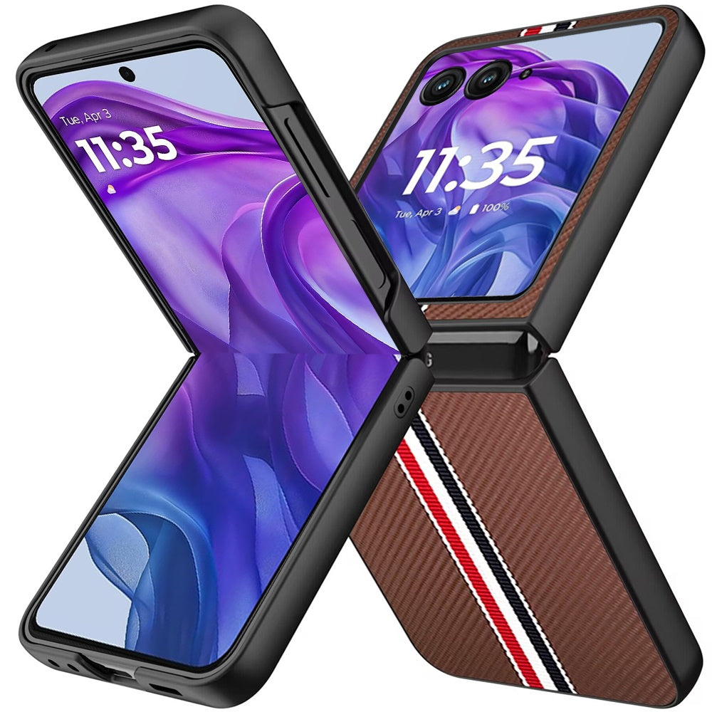 For Motorola Razr+ PLUS 2025 /2024 Velvet Fabric Vegan Leather Flip Shock Protection Premium Grip Soft Touch Durable Finish Case Cover Black
