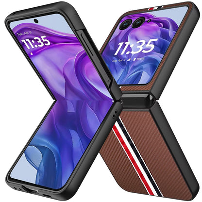 For Motorola Razr+ PLUS 2025 /2024 Velvet Fabric Vegan Leather Flip Shock Protection Premium Grip Soft Touch Durable Finish Case Cover Black
