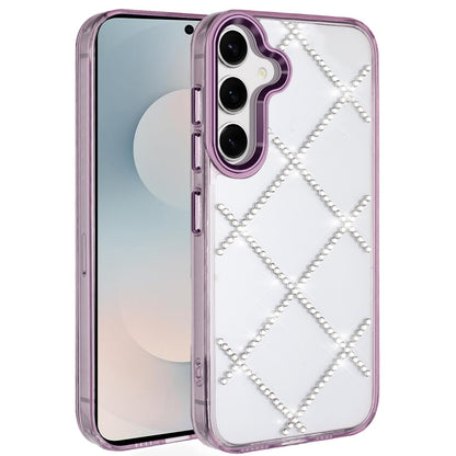 For Samsung Galaxy S26+ / S26 Plus Gem Glitter Diamond Bling Clear Hybrid TPU Cover, Colorful Shockproof Protective Back, Slim Fit for Women Girls Case Cover Dark Purple