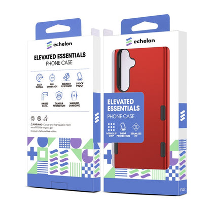 For Hybrid Slim Shockproof Bumper Protective Hard PC + Rubber TPU Phone Cover Bravo Series Case for Samsung Galaxy S24 Fan Edition - Red Case Cover Red