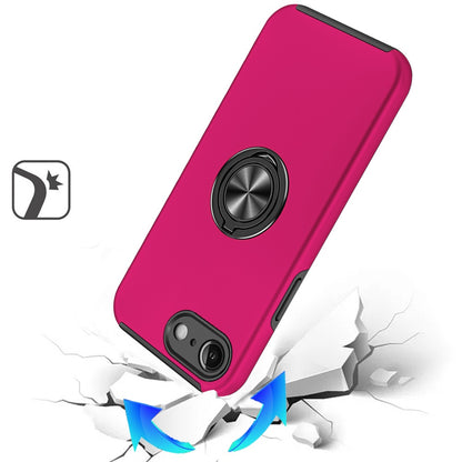 For Apple iPhone 17E /16E Hybrid 360 Degree Rotatable Metal Invisible Ring Stand Holder Slim Fit Magnetic Car Mount Shockproof Case Cover