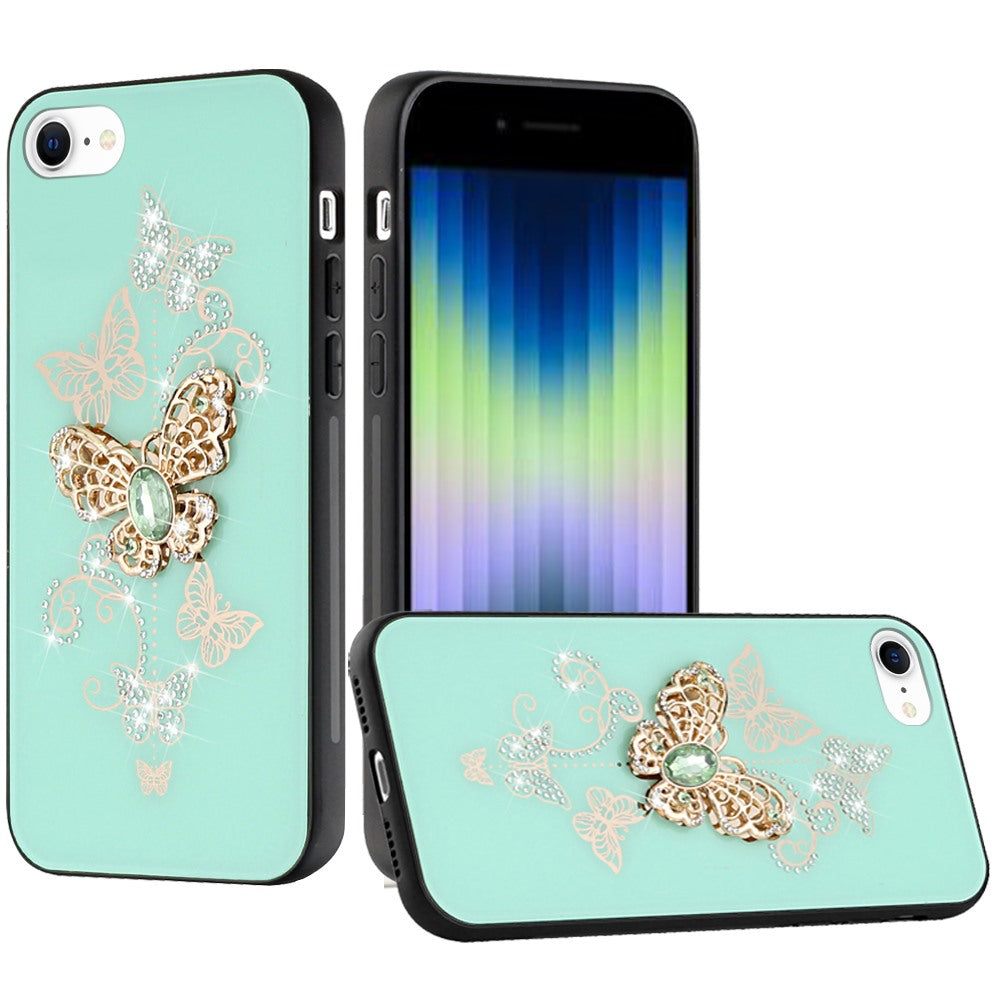 For Apple iPhone 11 (6.1")3D Diamond Bling Sparkly Glitter Ornaments Engraving Hybrid Armor Metal Fashion  Phone Case Cover