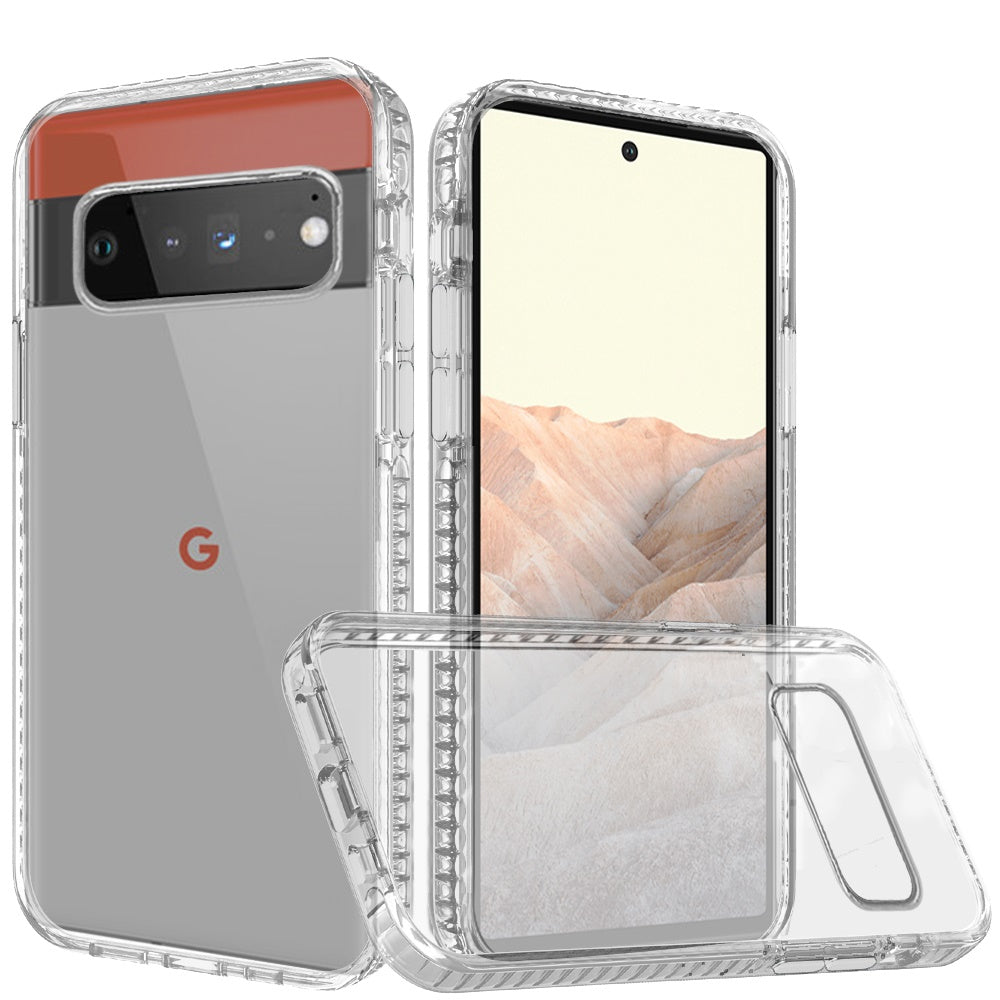 For Samsung Galaxy S22 Crystal Transparent Rugged Shockproof Hybrid PC Colorful Buttons Military Grade Protection Back  Phone Case Cover