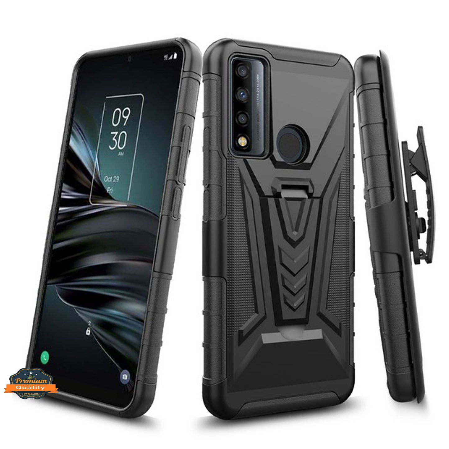 For Kyocera DuraSport 5G /C6930 Hybrid Armor Kickstand with Swivel Belt Clip Holster Heavy Duty 3 in 1 Shockproof Rugged  Phone Case Cover