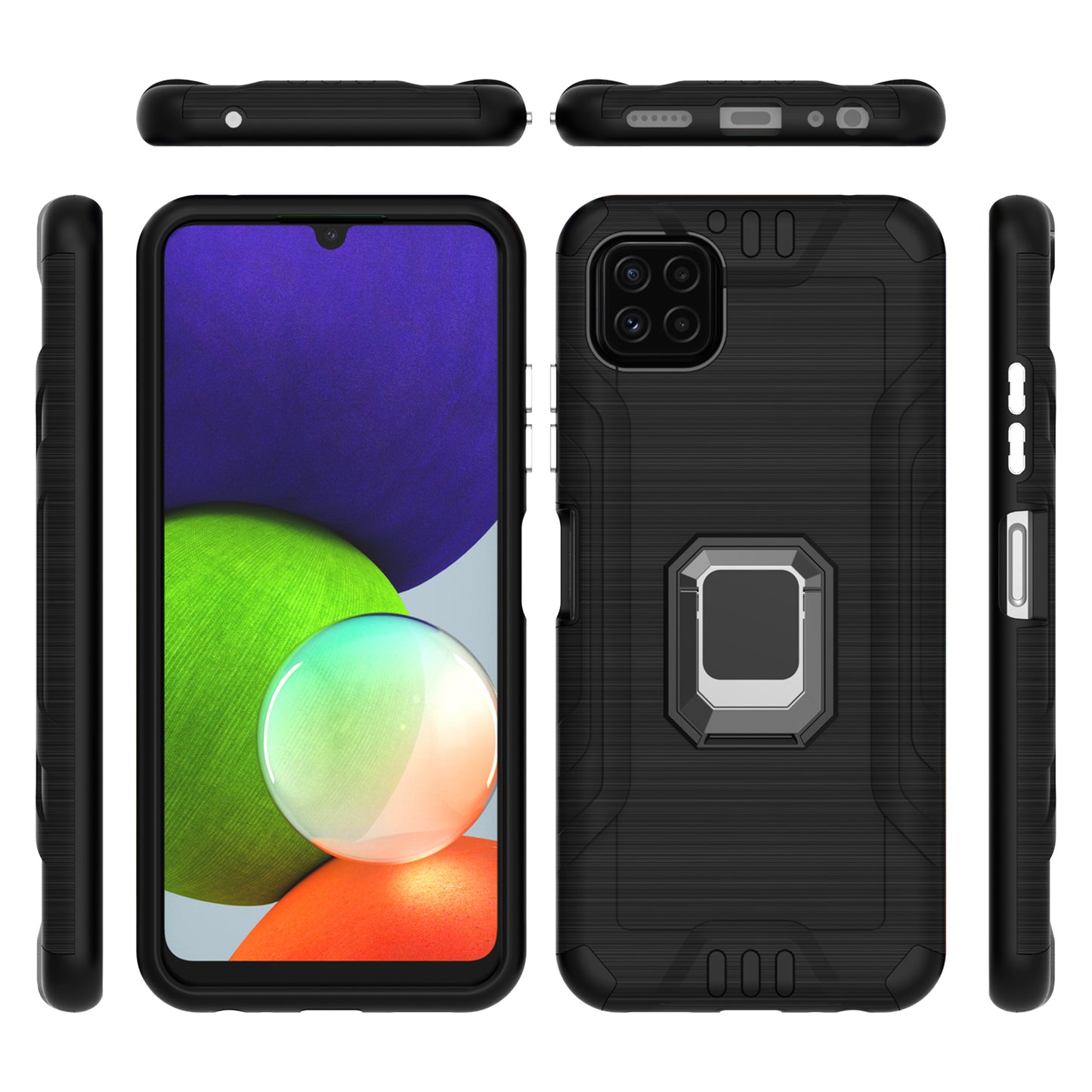 For Boost Mobile Celero 5G Hybrid Ring Holder Kickstand Shockproof Magnetic Design Rugged Bumper Armor Drop Protective  Phone Case Cover