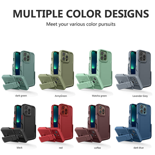 For Apple iPhone 14 /Plus Pro Max Hybrid Combo 2in1 with Secure Clip-on Holster, Kickstand & Camera Opening  Phone Case Cover