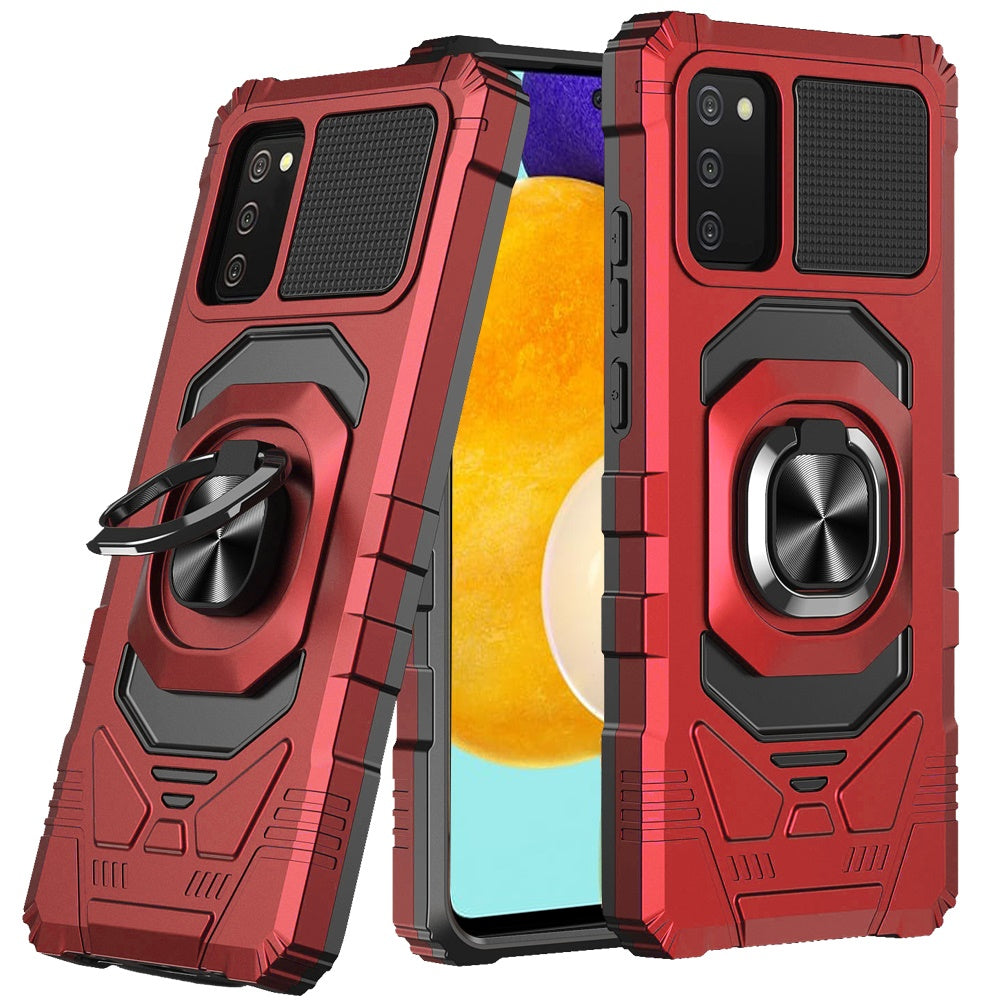 For Samsung Galaxy A03S Hybrid Dual Layer with Rotate Magnetic Ring Stand Holder Kickstand, Rugged Shockproof Protective  Phone Case Cover