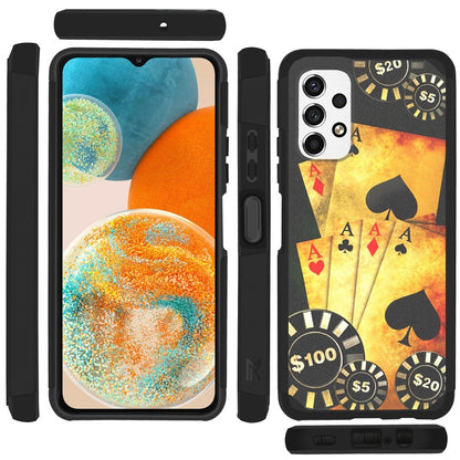 For Samsung Galaxy A23 5G Graphic Design Pattern Hard PC TPU Tough Strong Hybrid Shockproof Armor Frame  Phone Case Cover
