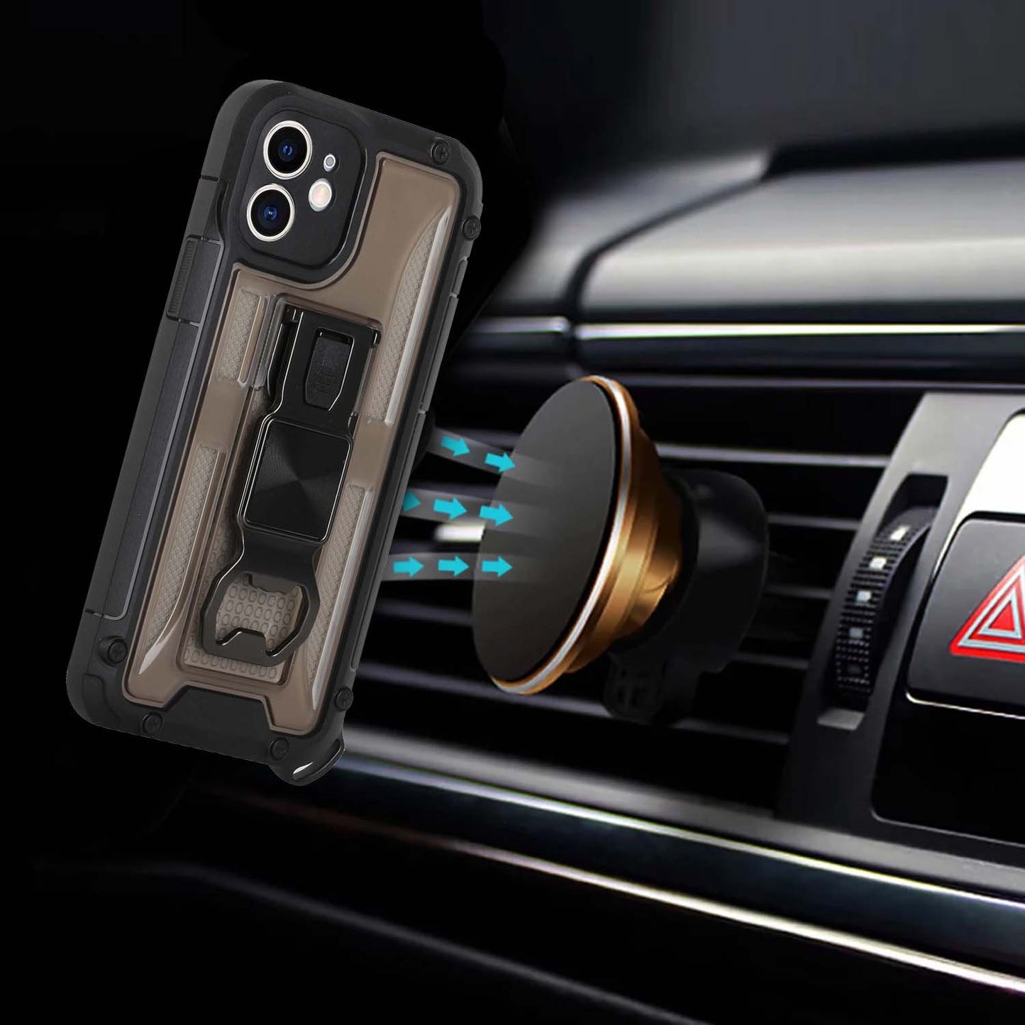 For Samsung Galaxy A33 5G Heavy Duty Military Grade Hybrid with Magnetic Kickstand, Carabiner, Bottle Beer Opener Shockproof  Phone Case Cover