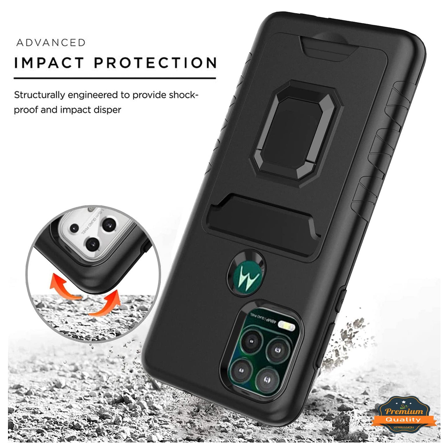 For Apple iPhone 14 (6.1") Wallet Credit Card Slot Holder with Metal Ring Kickstand Hybrid Dual Layer Magnetic Stand  Phone Case Cover