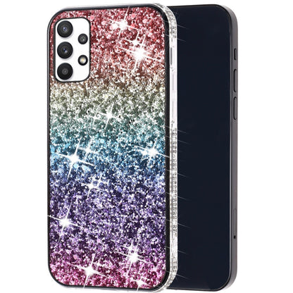 For Samsung Galaxy A53 5G Rhinestone Sparkling Rainbow Gradual Glitter Full Diamond Bling Protective Hybrid Rugged Slim  Phone Case Cover