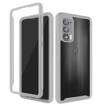 For Motorola Edge 2021 Clear Dual Layer Rugged Bumper Frame Heavy Duty Hybrid Shockproof Rubber TPU Full Body Defender  Phone Case Cover