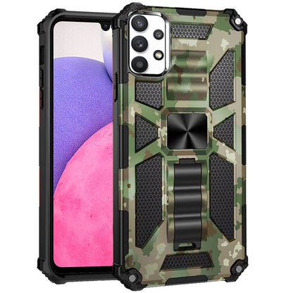 For Samsung Galaxy A33 5G Heavy Duty Hybrid Camouflage [Military Grade] Rugged Protective Fit Magnetic Car Mount Stand  Phone Case Cover