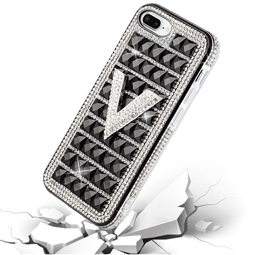 For Apple iPhone 8 Plus/7 Plus/6 Plus/6s Plus Fashion Luxury 3D Bling Diamonds Rhinestone Jeweled Ornament Shiny Crystal  Phone Case Cover