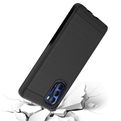 For Motorola Moto G Stylus 2022 4G Hybrid Rugged Brushed Metallic Design [TPU + Hard PC] Dual Layer Shockproof Armor  Phone Case Cover