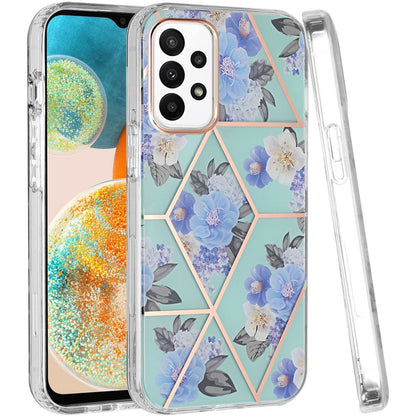 For Samsung Galaxy A23 5G Fashion Floral IMD Design Flower Pattern Hybrid Protective Hard Rubber TPU Slim Back  Phone Case Cover