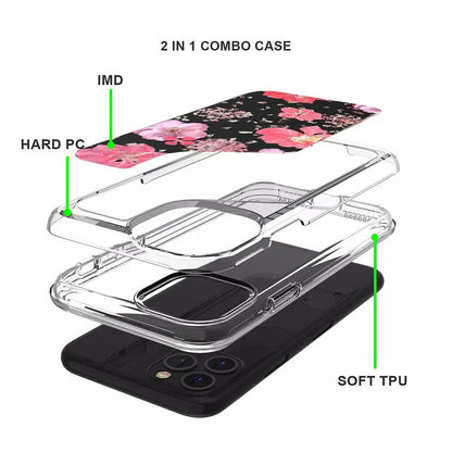 For Samsung Galaxy A33 5G Glitter Floral Print Pattern Clear Design Shockproof Hybrid Fashion Sparkle Rubber TPU Bumper  Phone Case Cover