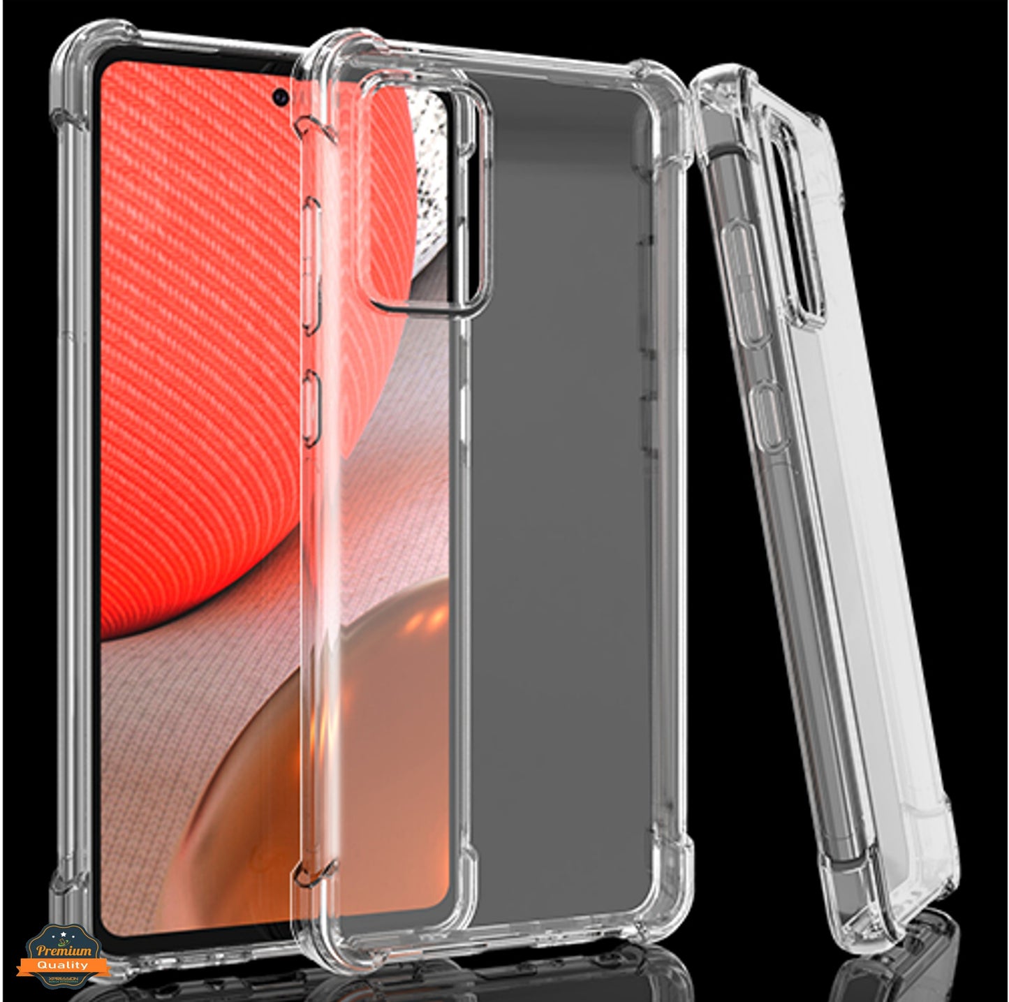 For Samsung Galaxy A03S HD Crystal Clear Hybrid PC+TPU [Four-Corner Protective] Rubber Shockproof Gel Bumper Transparent Clear Phone Case Cover