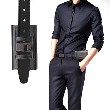 For Nokia C200 Universal Horizontal PU Leather Phone Holster Case with Belt Holder Clip / Loops Pouch Sleeve Carrying Cover [Black]