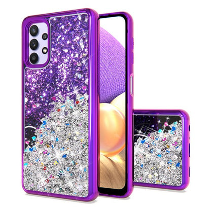 For Apple iPhone 13 Mini (5.4") Pretty Fashion Pattern Plating Design Bling Shiny Moving Glitter Liquid Quicksand TPU Hybrid Rubber  Phone Case Cover