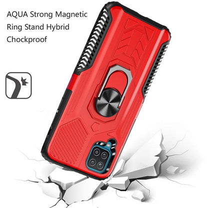For Samsung Galaxy A12 5G Military Grade Hybrid Heavy Duty 2 in 1 Protective Hard PC and Soft Silicone with Ring Stand Holder  Phone Case Cover