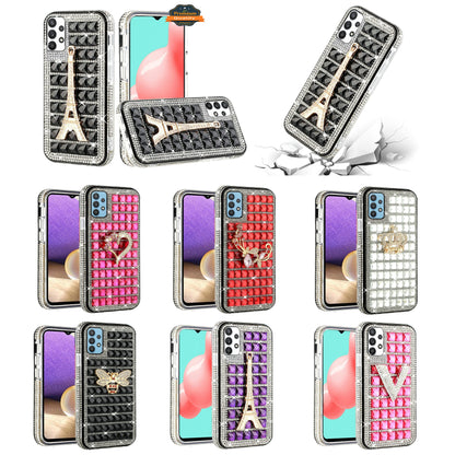 For Apple iPhone SE 2022 /SE 2020/8/7 Fashion Luxury 3D Bling Diamonds Rhinestone Jeweled Ornament Crystal Hybrid Hard  Phone Case Cover
