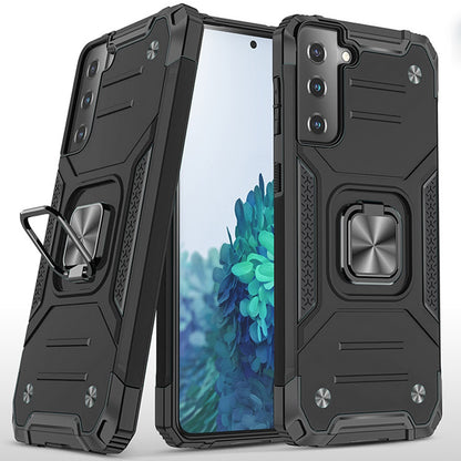 For Samsung Galaxy S22 /Plus Ultra Armor Hybrid with Ring Holder Kickstand Shockproof Heavy-Duty Durable Rugged Dual Layer  Phone Case Cover