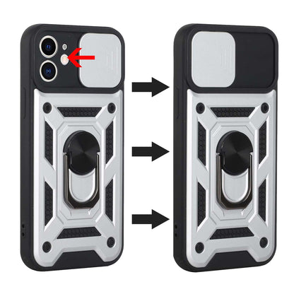 For Samsung Galaxy A53 5G Hybrid Cases with Camera Lens Cover and Ring Holder Kickstand Rugged Dual Layer Heavy Duty  Phone Case Cover