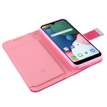 For LG K31 /Aristo 5/Fortune 3/Tribute Monarch / Phoenix 5 PU Leather Wallet with Credit Card Holder Storage Flip Pouch Stand Pink Phone Case Cover