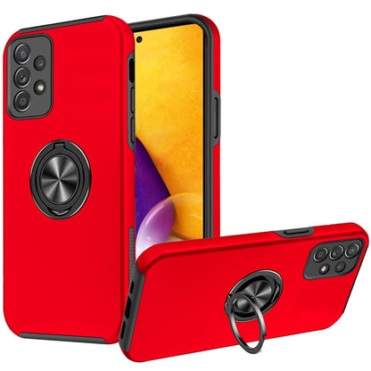 For Samsung Galaxy A73 5G Hybrid 360 Degree Rotatable Metal Invisible Ring Stand Holder Fit Magnetic Car Mount Shockproof Slim  Phone Case Cover